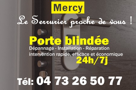 Porte blindée Mercy - Porte blindee Mercy - Blindage de porte Mercy - Bloc porte Mercy