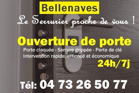 Ouverture de porte Bellenaves - Porte claquée Bellenaves - Porte fermée Bellenaves - serrure bloquée Bellenaves - serrure grippée Bellenaves