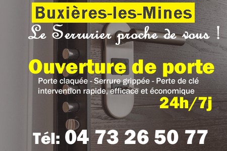 Ouverture de porte Buxières-les-Mines - Porte claquée Buxières-les-Mines - Porte fermée Buxières-les-Mines - serrure bloquée Buxières-les-Mines - serrure grippée Buxières-les-Mines