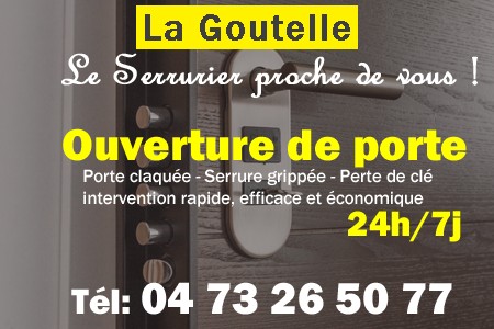 Ouverture de porte La Goutelle - Porte claquée La Goutelle - Porte fermée La Goutelle - serrure bloquée La Goutelle - serrure grippée La Goutelle