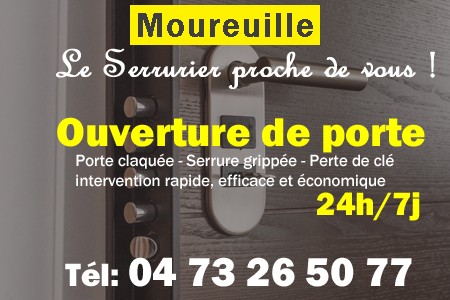 Ouverture de porte Moureuille - Porte claquée Moureuille - Porte fermée Moureuille - serrure bloquée Moureuille - serrure grippée Moureuille