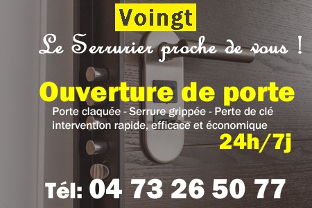 Ouverture de porte Voingt - Porte claquée Voingt - Porte fermée Voingt - serrure bloquée Voingt - serrure grippée Voingt