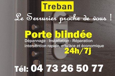 Porte blindée Treban - Porte blindee Treban - Blindage de porte Treban - Bloc porte Treban