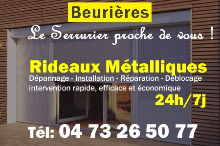 rideau metallique Beurières - rideaux metalliques Beurières - rideaux Beurières - entretien, Pose en neuf, pose en rénovation, motorisation, dépannage, déblocage, remplacement, réparation, automatisation de rideaux métalliques à Beurières