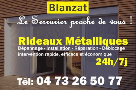 rideau metallique Blanzat - rideaux metalliques Blanzat - rideaux Blanzat - entretien, Pose en neuf, pose en rénovation, motorisation, dépannage, déblocage, remplacement, réparation, automatisation de rideaux métalliques à Blanzat