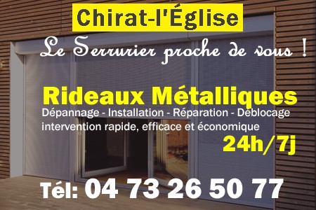 rideau metallique Chirat-l'Église - rideaux metalliques Chirat-l'Église - rideaux Chirat-l'Église - entretien, Pose en neuf, pose en rénovation, motorisation, dépannage, déblocage, remplacement, réparation, automatisation de rideaux métalliques à Chirat-l'Église