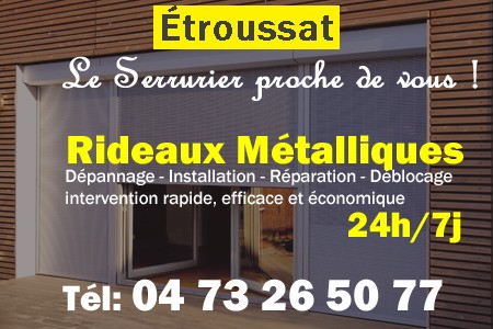 rideau metallique Étroussat - rideaux metalliques Étroussat - rideaux Étroussat - entretien, Pose en neuf, pose en rénovation, motorisation, dépannage, déblocage, remplacement, réparation, automatisation de rideaux métalliques à Étroussat