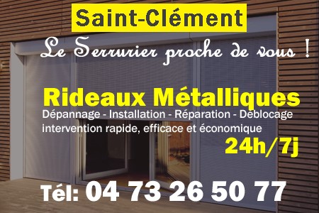 rideau metallique Saint-Clément - rideaux metalliques Saint-Clément - rideaux Saint-Clément - entretien, Pose en neuf, pose en rénovation, motorisation, dépannage, déblocage, remplacement, réparation, automatisation de rideaux métalliques à Saint-Clément