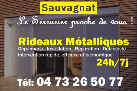 rideau metallique Sauvagnat - rideaux metalliques Sauvagnat - rideaux Sauvagnat - entretien, Pose en neuf, pose en rénovation, motorisation, dépannage, déblocage, remplacement, réparation, automatisation de rideaux métalliques à Sauvagnat