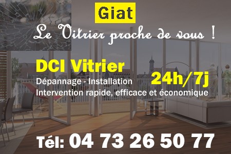 Vitrier à Giat - Vitre à Giat - Vitriers à Giat - Vitrerie Giat - Double vitrage à Giat - Dépannage Vitrier Giat - Remplacement vitre Giat - Urgent Vitrier Giat - Vitrier Giat pas cher - sos vitrier giat - urgence vitrier giat - vitrier giat ouvert le dimanche