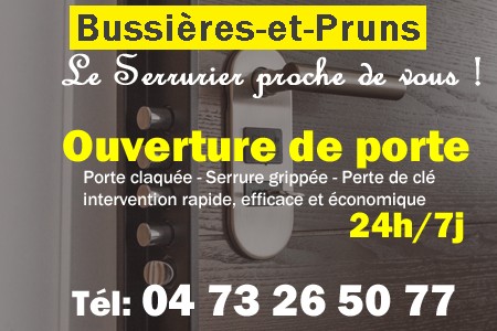 Ouverture de porte Bussières-et-Pruns - Porte claquée Bussières-et-Pruns - Porte fermée Bussières-et-Pruns - serrure bloquée Bussières-et-Pruns - serrure grippée Bussières-et-Pruns