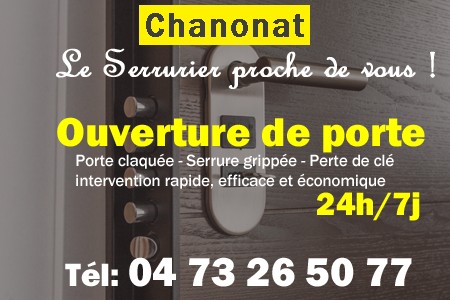 Ouverture de porte Chanonat - Porte claquée Chanonat - Porte fermée Chanonat - serrure bloquée Chanonat - serrure grippée Chanonat