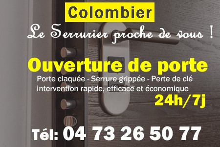 Ouverture de porte Colombier - Porte claquée Colombier - Porte fermée Colombier - serrure bloquée Colombier - serrure grippée Colombier