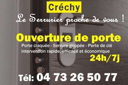Ouverture de porte Créchy - Porte claquée Créchy - Porte fermée Créchy - serrure bloquée Créchy - serrure grippée Créchy