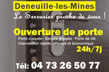 Ouverture de porte Deneuille-les-Mines - Porte claquée Deneuille-les-Mines - Porte fermée Deneuille-les-Mines - serrure bloquée Deneuille-les-Mines - serrure grippée Deneuille-les-Mines