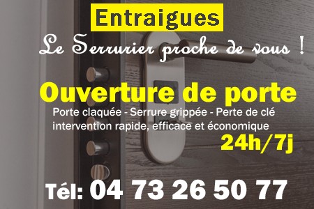 Ouverture de porte Entraigues - Porte claquée Entraigues - Porte fermée Entraigues - serrure bloquée Entraigues - serrure grippée Entraigues