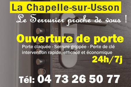 Ouverture de porte La Chapelle-sur-Usson - Porte claquée La Chapelle-sur-Usson - Porte fermée La Chapelle-sur-Usson - serrure bloquée La Chapelle-sur-Usson - serrure grippée La Chapelle-sur-Usson