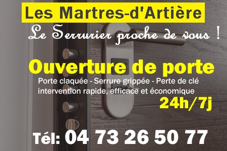 Ouverture de porte Les Martres-d'Artière - Porte claquée Les Martres-d'Artière - Porte fermée Les Martres-d'Artière - serrure bloquée Les Martres-d'Artière - serrure grippée Les Martres-d'Artière