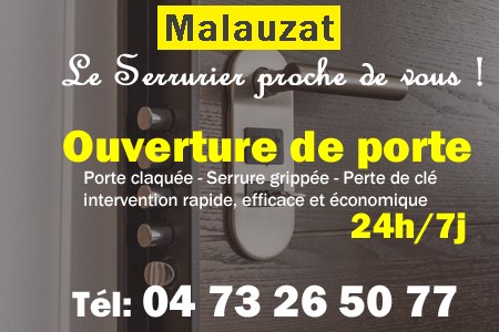 Ouverture de porte Malauzat - Porte claquée Malauzat - Porte fermée Malauzat - serrure bloquée Malauzat - serrure grippée Malauzat