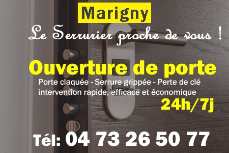 Ouverture de porte Marigny - Porte claquée Marigny - Porte fermée Marigny - serrure bloquée Marigny - serrure grippée Marigny
