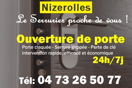 Ouverture de porte Nizerolles - Porte claquée Nizerolles - Porte fermée Nizerolles - serrure bloquée Nizerolles - serrure grippée Nizerolles