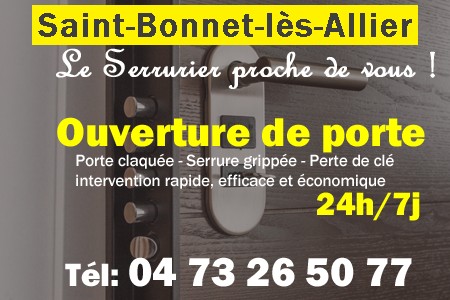 Ouverture de porte Saint-Bonnet-lès-Allier - Porte claquée Saint-Bonnet-lès-Allier - Porte fermée Saint-Bonnet-lès-Allier - serrure bloquée Saint-Bonnet-lès-Allier - serrure grippée Saint-Bonnet-lès-Allier