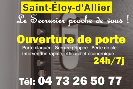 Ouverture de porte Saint-Éloy-d'Allier - Porte claquée Saint-Éloy-d'Allier - Porte fermée Saint-Éloy-d'Allier - serrure bloquée Saint-Éloy-d'Allier - serrure grippée Saint-Éloy-d'Allier