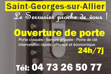 Ouverture de porte Saint-Georges-sur-Allier - Porte claquée Saint-Georges-sur-Allier - Porte fermée Saint-Georges-sur-Allier - serrure bloquée Saint-Georges-sur-Allier - serrure grippée Saint-Georges-sur-Allier