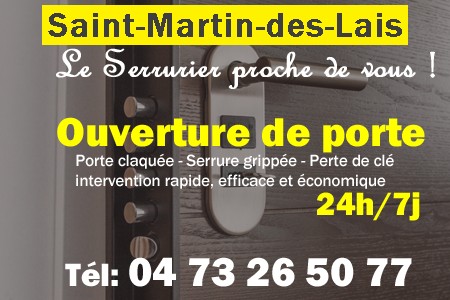 Ouverture de porte Saint-Martin-des-Lais - Porte claquée Saint-Martin-des-Lais - Porte fermée Saint-Martin-des-Lais - serrure bloquée Saint-Martin-des-Lais - serrure grippée Saint-Martin-des-Lais