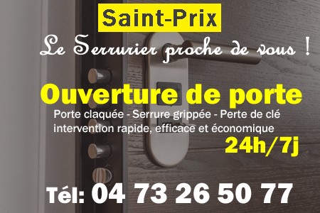 Ouverture de porte Saint-Prix - Porte claquée Saint-Prix - Porte fermée Saint-Prix - serrure bloquée Saint-Prix - serrure grippée Saint-Prix