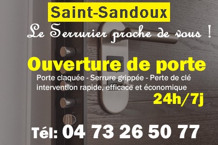 Ouverture de porte Saint-Sandoux - Porte claquée Saint-Sandoux - Porte fermée Saint-Sandoux - serrure bloquée Saint-Sandoux - serrure grippée Saint-Sandoux