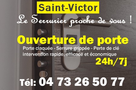 Ouverture de porte Saint-Victor - Porte claquée Saint-Victor - Porte fermée Saint-Victor - serrure bloquée Saint-Victor - serrure grippée Saint-Victor