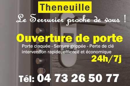 Ouverture de porte Theneuille - Porte claquée Theneuille - Porte fermée Theneuille - serrure bloquée Theneuille - serrure grippée Theneuille