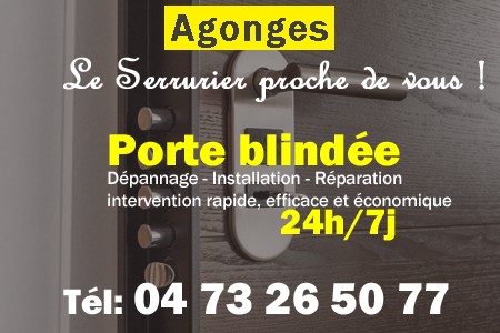 Porte blindée Agonges - Porte blindee Agonges - Blindage de porte Agonges - Bloc porte Agonges