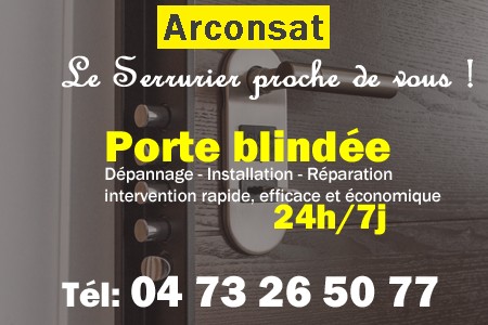 Porte blindée Arconsat - Porte blindee Arconsat - Blindage de porte Arconsat - Bloc porte Arconsat