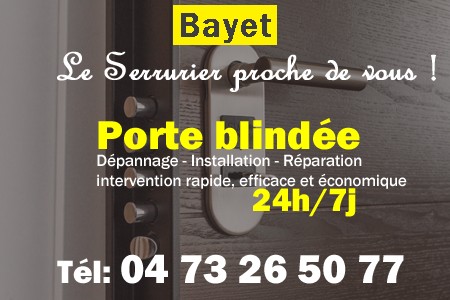Porte blindée Bayet - Porte blindee Bayet - Blindage de porte Bayet - Bloc porte Bayet