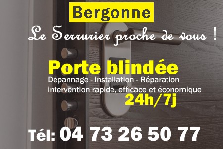 Porte blindée Bergonne - Porte blindee Bergonne - Blindage de porte Bergonne - Bloc porte Bergonne