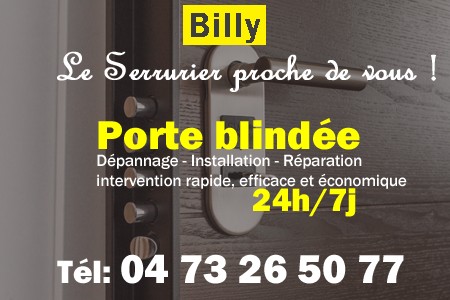 Porte blindée Billy - Porte blindee Billy - Blindage de porte Billy - Bloc porte Billy