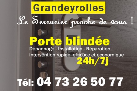 Porte blindée Grandeyrolles - Porte blindee Grandeyrolles - Blindage de porte Grandeyrolles - Bloc porte Grandeyrolles