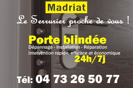 Porte blindée Madriat - Porte blindee Madriat - Blindage de porte Madriat - Bloc porte Madriat