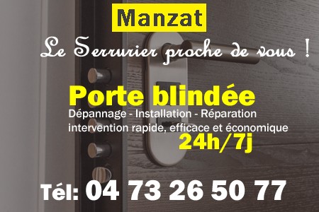 Porte blindée Manzat - Porte blindee Manzat - Blindage de porte Manzat - Bloc porte Manzat