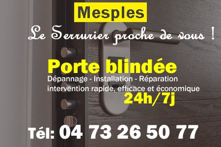 Porte blindée Mesples - Porte blindee Mesples - Blindage de porte Mesples - Bloc porte Mesples