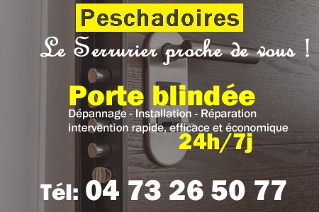 Porte blindée Peschadoires - Porte blindee Peschadoires - Blindage de porte Peschadoires - Bloc porte Peschadoires