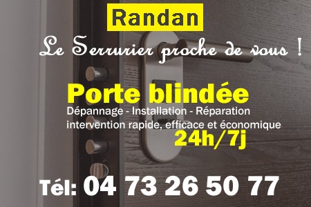 Porte blindée Randan - Porte blindee Randan - Blindage de porte Randan - Bloc porte Randan