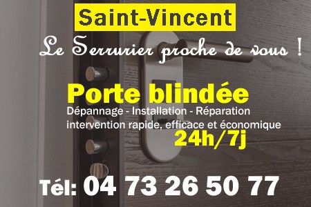 Porte blindée Saint-Vincent - Porte blindee Saint-Vincent - Blindage de porte Saint-Vincent - Bloc porte Saint-Vincent