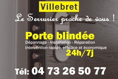 Porte blindée Villebret - Porte blindee Villebret - Blindage de porte Villebret - Bloc porte Villebret
