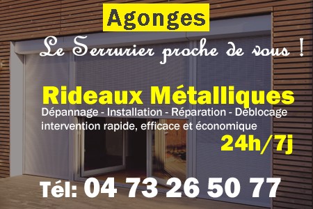 rideau metallique Agonges - rideaux metalliques Agonges - rideaux Agonges - entretien, Pose en neuf, pose en rénovation, motorisation, dépannage, déblocage, remplacement, réparation, automatisation de rideaux métalliques à Agonges