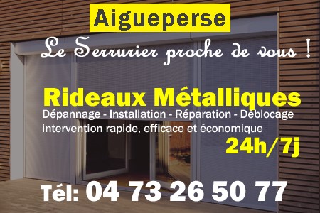 rideau metallique Aigueperse - rideaux metalliques Aigueperse - rideaux Aigueperse - entretien, Pose en neuf, pose en rénovation, motorisation, dépannage, déblocage, remplacement, réparation, automatisation de rideaux métalliques à Aigueperse