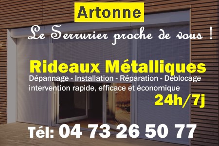 rideau metallique Artonne - rideaux metalliques Artonne - rideaux Artonne - entretien, Pose en neuf, pose en rénovation, motorisation, dépannage, déblocage, remplacement, réparation, automatisation de rideaux métalliques à Artonne