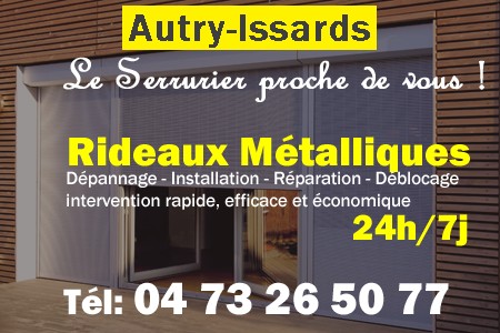 rideau metallique Autry-Issards - rideaux metalliques Autry-Issards - rideaux Autry-Issards - entretien, Pose en neuf, pose en rénovation, motorisation, dépannage, déblocage, remplacement, réparation, automatisation de rideaux métalliques à Autry-Issards